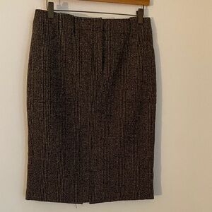 Elie Tahari Textured Brown Pencil Skirt